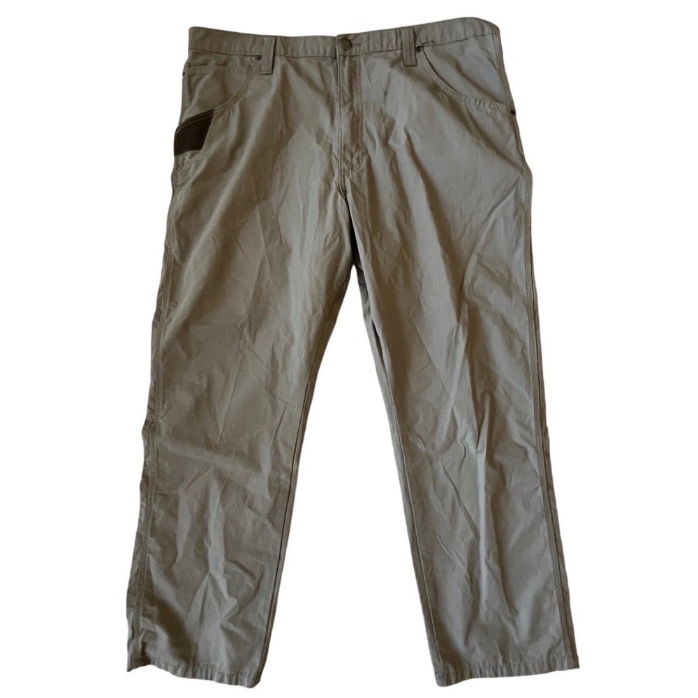 NEW! Wrangler Workwear Technician Pants Mens 42x30 Khaki Ripstop‎ Cotton WMWT1DK